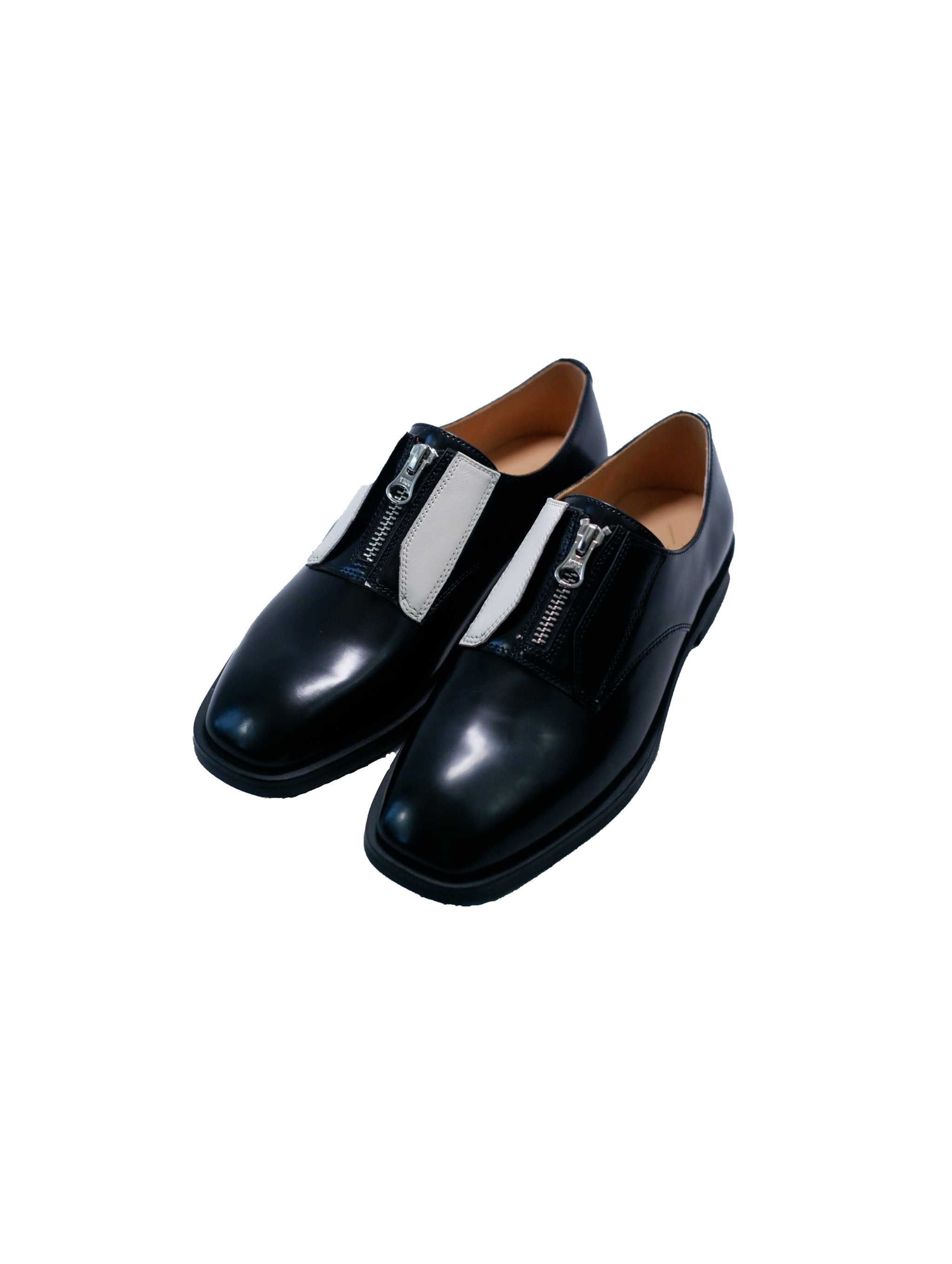 "Annie Hall" Women's Asymmetric Black Leather Loafers