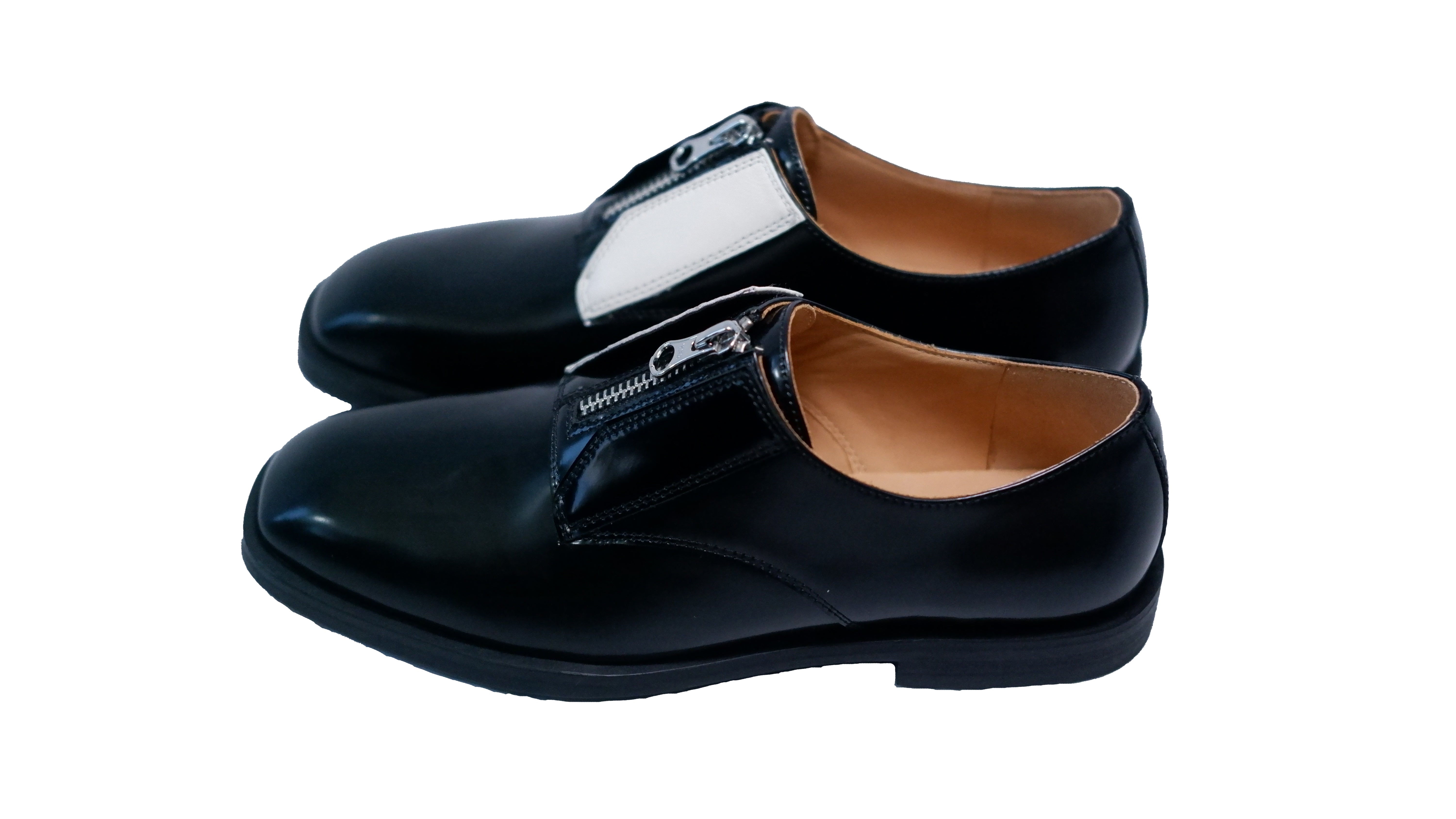 "Annie Hall" Women's Asymmetric Black Leather Loafers