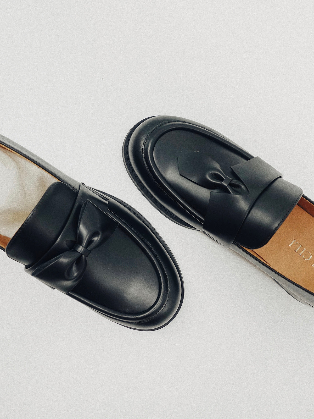 "Paradox Loafer" Women's Asymmetric Leather Loafers in Black