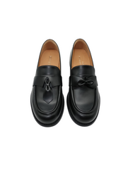 "Paradox Loafer" Women's Asymmetric Leather Loafers in Black